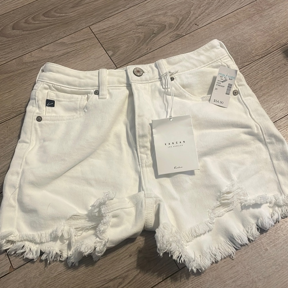 Kancan white jean short